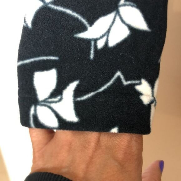 NWT Lands End Womens Fleece Full Zip Jacket Floral Print SMALL New With Tags - Picture 7 of 11